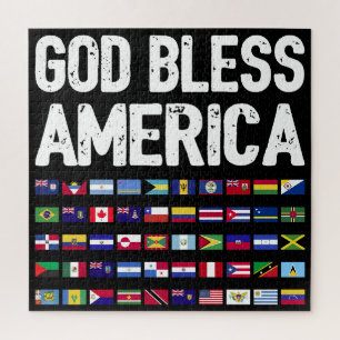 Puzzle Dios Bendiga América Orgullo Latino Todos los País
