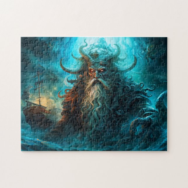 Puzzle Dios del Mar Elevándose de la Fantasía Oceánica Pi (Horizontal)