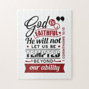 Puzzle Dios es Fiel – 1 Corintios 10:13 Versículo Bíblico