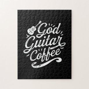 Puzzle Dios Guitarra Coffee Music Lover Gracioso Cristian