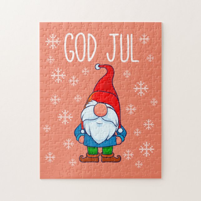 Puzzle Dios Jul, Tomte Gnome sueco, Escandinavia Merry (Vertical)