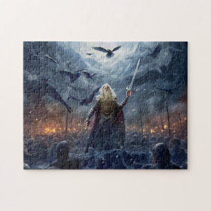 Puzzle Dios Odín guía a los guerreros Einherjer de Asgard