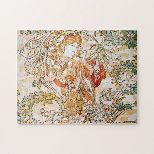 Puzzle Diosa de flores de época (Horizontal)