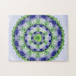 Puzzle Diosa de la luna verde y azul triple Mandala