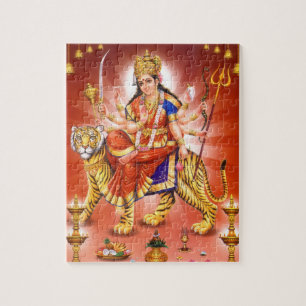 Puzzle Diosa hindú Durga Tiger