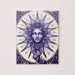 Puzzle Diosa Solar Celestial Púrpura y Blanca Mística