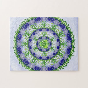 Puzzle Diosa verde y azul de la luna triple Mandala
