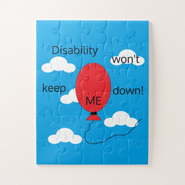 Puzzle Disability won't Keep Me Down: Red White & Blue (Vertical)