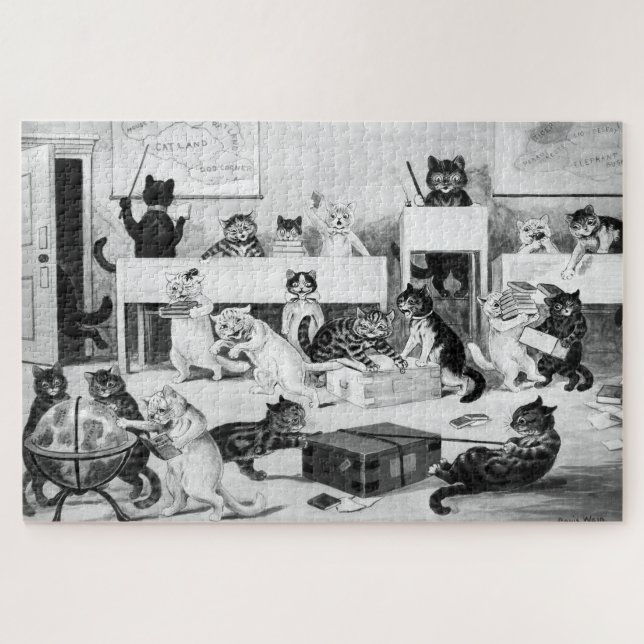Puzzle Disciplina del aula de gatos, Louis Wain (Horizontal)
