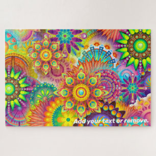 Puzzle Diseño abstracto de mandalas coloridas,