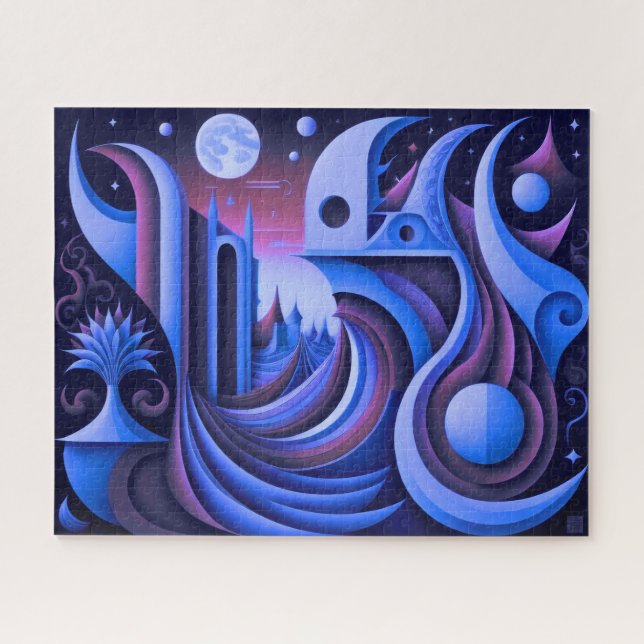 Puzzle Diseño abstracto moderno cubismo surrealismo (Horizontal)