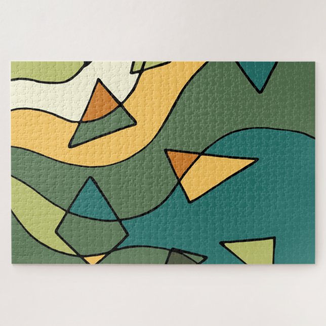 Puzzle diseño abstracto vintage dibujado a mano    (Horizontal)