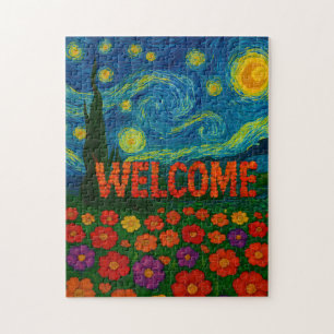 Puzzle Diseño Artístico Floral Noche Estrellada de Bienve