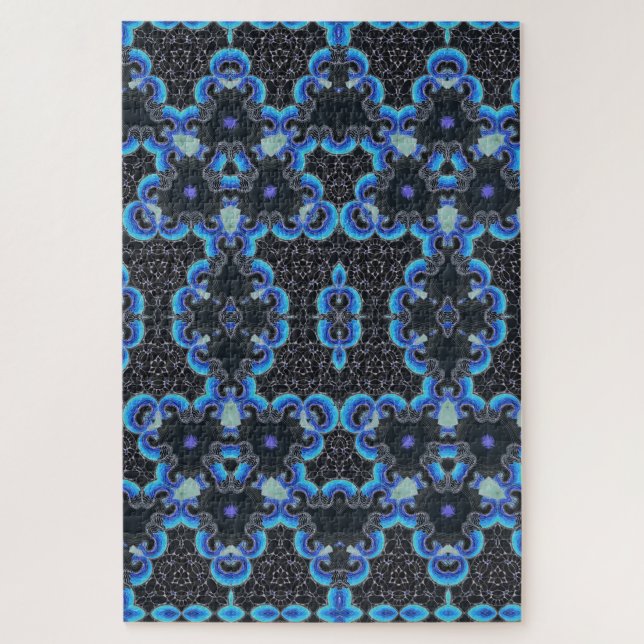Puzzle Diseño azul/negro/púrpura Kaleidoscope (Vertical)