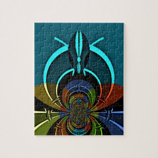 Puzzle Diseño colorido del Escudo Masái (Vertical)