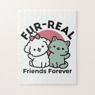 Puzzle Diseño 'Cuatro amigos reales para siempre' de gato