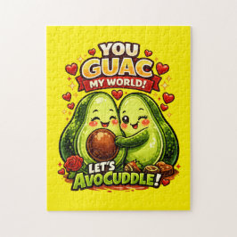 Puzzle Diseño de amor de San Valentín de aguacate lindo,