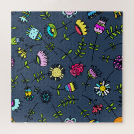 Puzzle Diseño de Arte de Patrón Floral Caprichoso