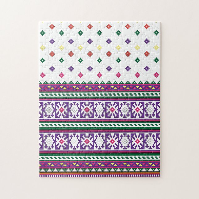 Puzzle Diseño de arte folclórico geométrico colorido con  (Vertical)