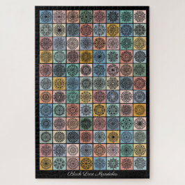 Puzzle Diseño de Black Lace Mandalas Applitando Patchwork