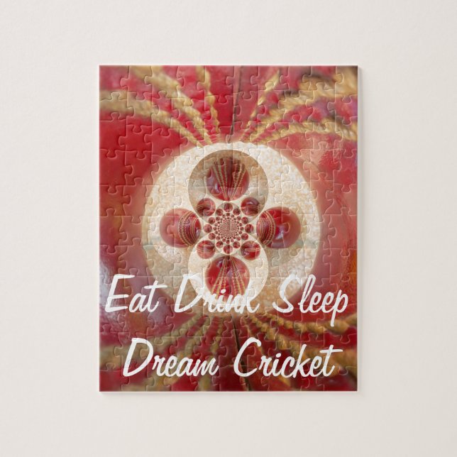 Puzzle Diseño de bolas de críquet rojo (Vertical)