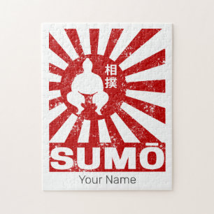 Puzzle Diseño de cosecha japonesa de sumo retro