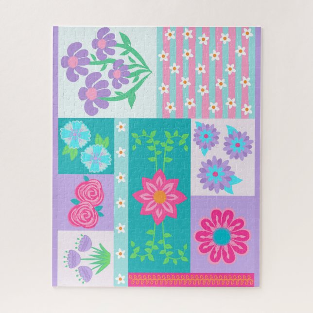 Puzzle Diseño de flores vibrantes en flor (Vertical)