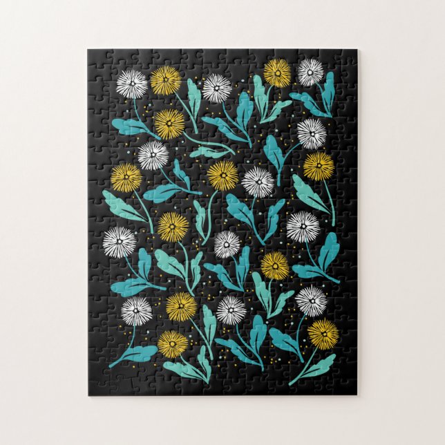 Puzzle Diseño de flores y hojas de Dandelion (Vertical)