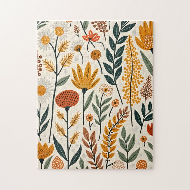 Puzzle Diseño de Flores y Plantas Botánicas Boho 390 (Vertical)