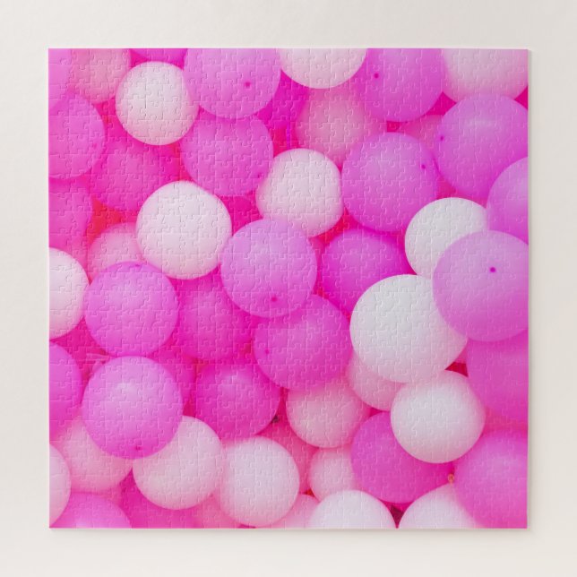 Puzzle Diseño de fondo festivo de globos rosados. (Vertical)