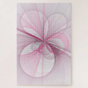Puzzle Diseño de fractal gris rosa claro abstracto modern
