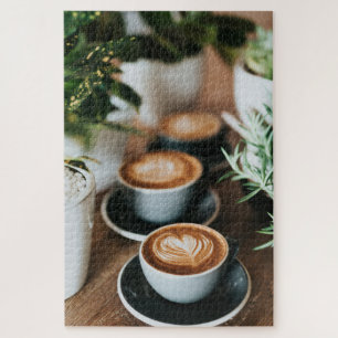 Puzzle Diseño de gato programador amante del café diverti