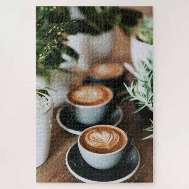 Puzzle Diseño de gato programador amante del café diverti (Vertical)