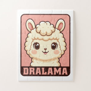 Puzzle Diseño de ilustración de llama adorable