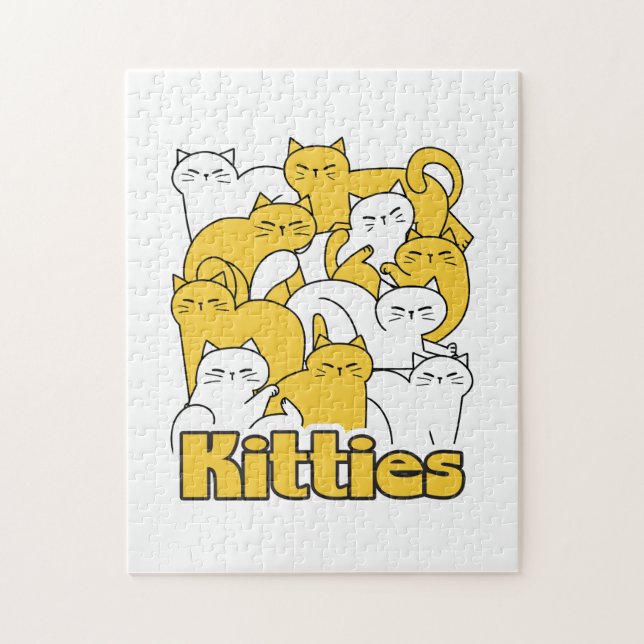 Puzzle Diseño de Kitties Chubby - Arte gato adorable (Vertical)