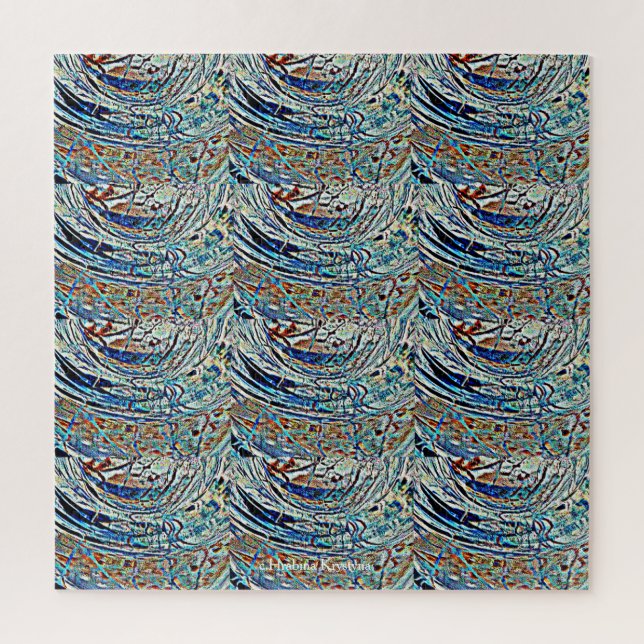 PUZZLE DISEÑO DE LAS ONDAS DE VIDRIO MANCHADO (Vertical)