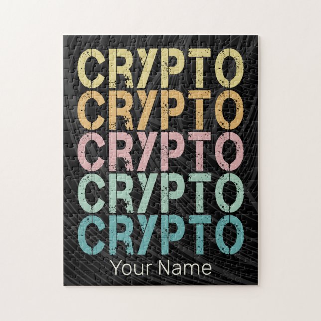 Puzzle Diseño De Letras De Cripto Retro Para Criptodivisa (Vertical)