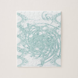 Puzzle Diseño de luz verde en blanco