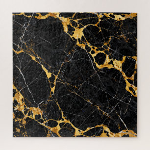 Puzzle Diseño de mármol negro oro de lujo Nero Portoro
