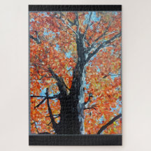 Diseño de mosaico de árbol otoñal majestuoso