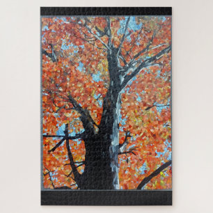 Puzzle Diseño de mosaico de árbol otoñal majestuoso