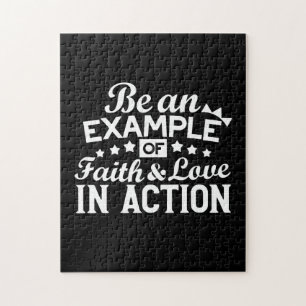 Puzzle Diseño de motivación cristiana - Fe, amor y acción