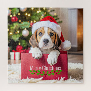 Puzzle Diseño de Navidad de cachorro de Beagle,