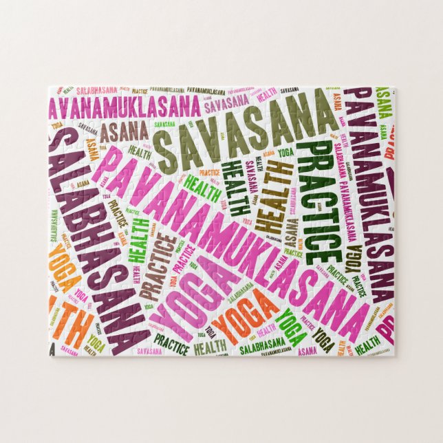 Puzzle Diseño de palabras de yoga (Horizontal)