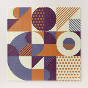 Puzzle Diseño de patrones geométricos de estilo retro