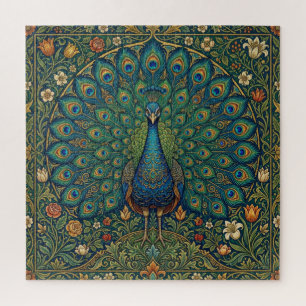 Puzzle Diseño de pavo real bohemio vintage elegante