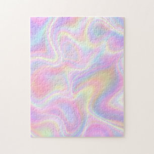 Puzzle Diseño de remolino holográfico pastel vibrante fem