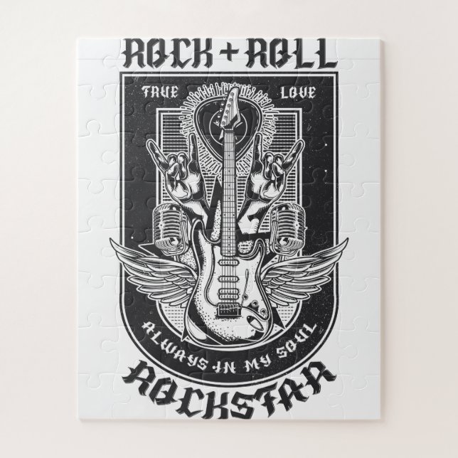 Puzzle Diseño de rock de guitarra (Vertical)