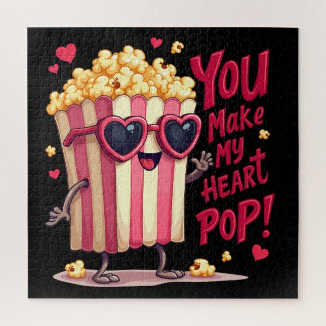 Puzzle Diseño de San Valentín Corazón de Palomitas (Vertical)