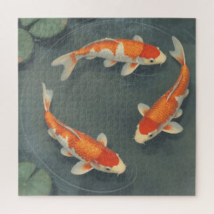 Puzzle Diseño de Serenidad de Estanque de Peces Koi Elega